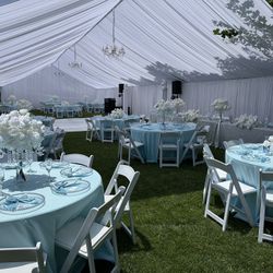 Light Blue Table Covers 