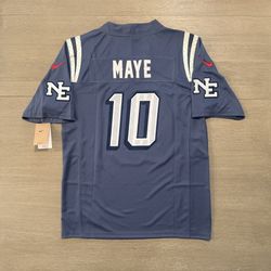 Drake Maye Small Storm Blue Jersey 