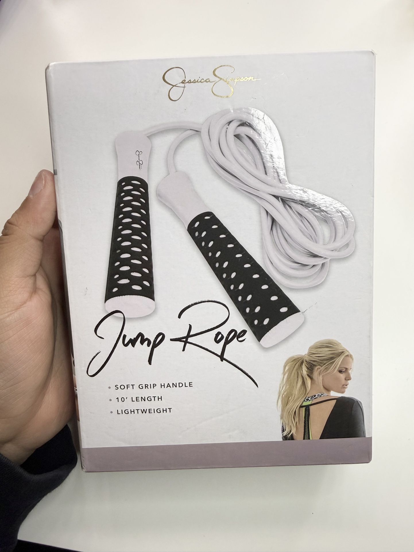 Jessica Simpson White & Black Jump Rope 