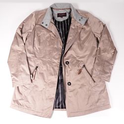 Johnston & Murphy Jacket Button Up & Zipper Coat Brown Tan Medium