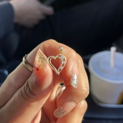 14k Heart Pendant Real Gold