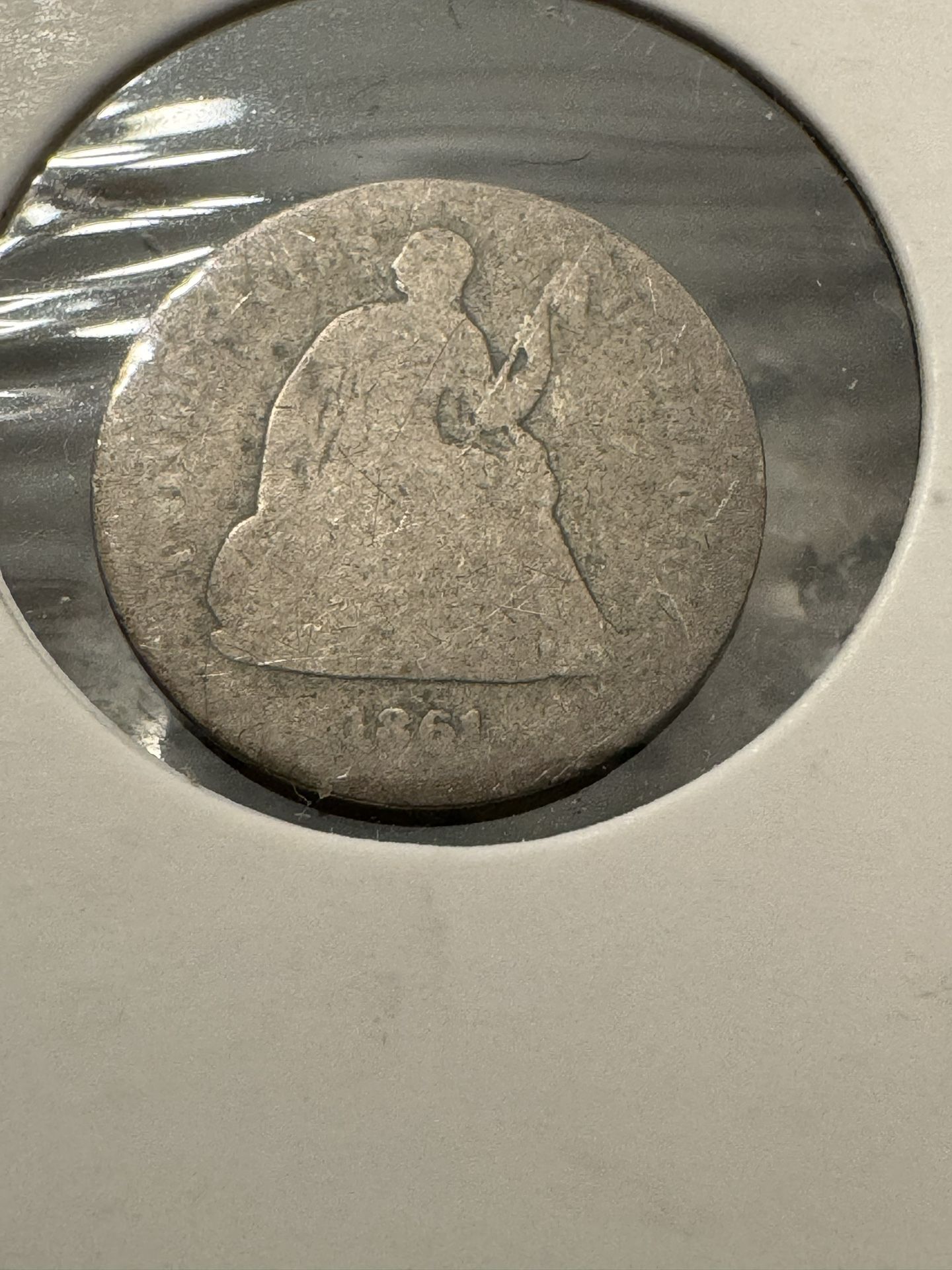 1861 Liberty Seated Half Dime (so called 1 over 0)