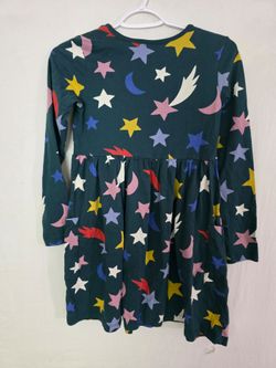 Colored Stars Girl's Dresses Long Sleeve, Loose Fit Fall Outfits A-Line Swing Casual Dresses