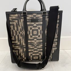 Gucci GG Caleido PVCx leather 2 Way Tote Bag black x beige 406387