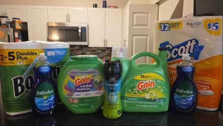 🧺 Household Essentials Bundle – Gain, Bounty, Scott & More! 🧽