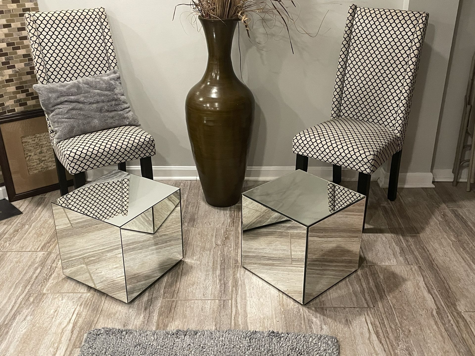 Mirror Glass End Tables