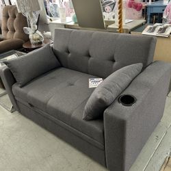 Convertible Sofa Bed With Cup Holder 