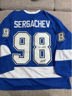 MIKHAIL SERGACHEV Signed Auto Custom Jersey-JSA Coa Sticker-Tampa Bay Lightning