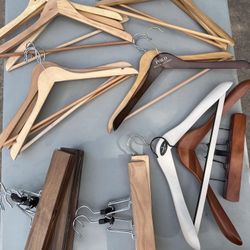 Lot of Wooden Hangers - 21 Pieces
