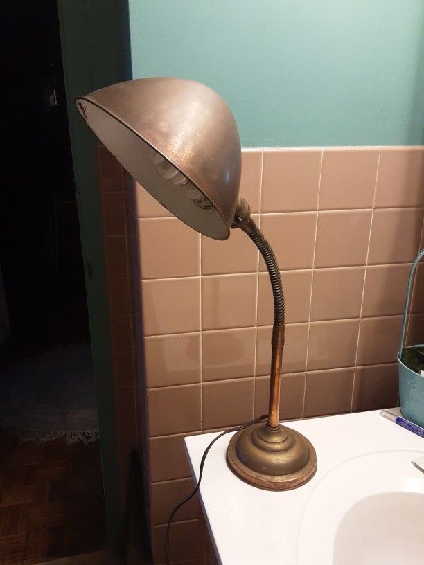Antique HUBBELL Gooseneck Desk Lamp