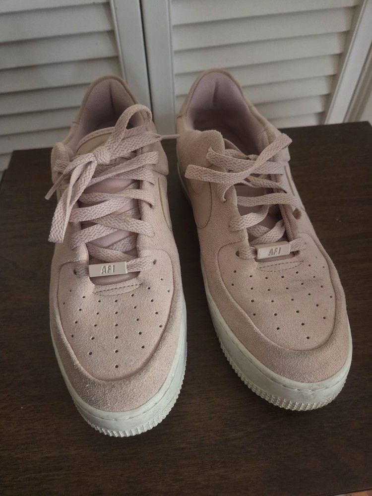 Pink Suede Nike Airforce 1 Tennis Shoes