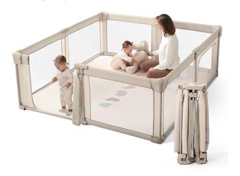Cosola Pre-Assembled Play Pen 71x79 Large Foldable Playpen for Babies and Toddlers