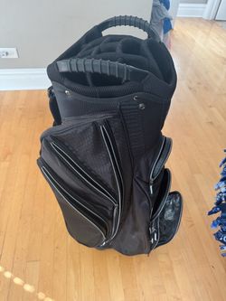 Black Golf Cart Bag with Multiple Pockets