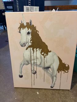 Pink unicorn wall art