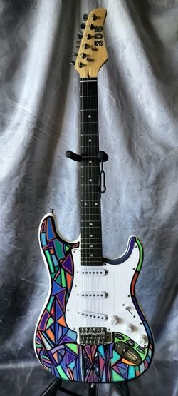 My art design. Brand new electric guitar with new gig bag.