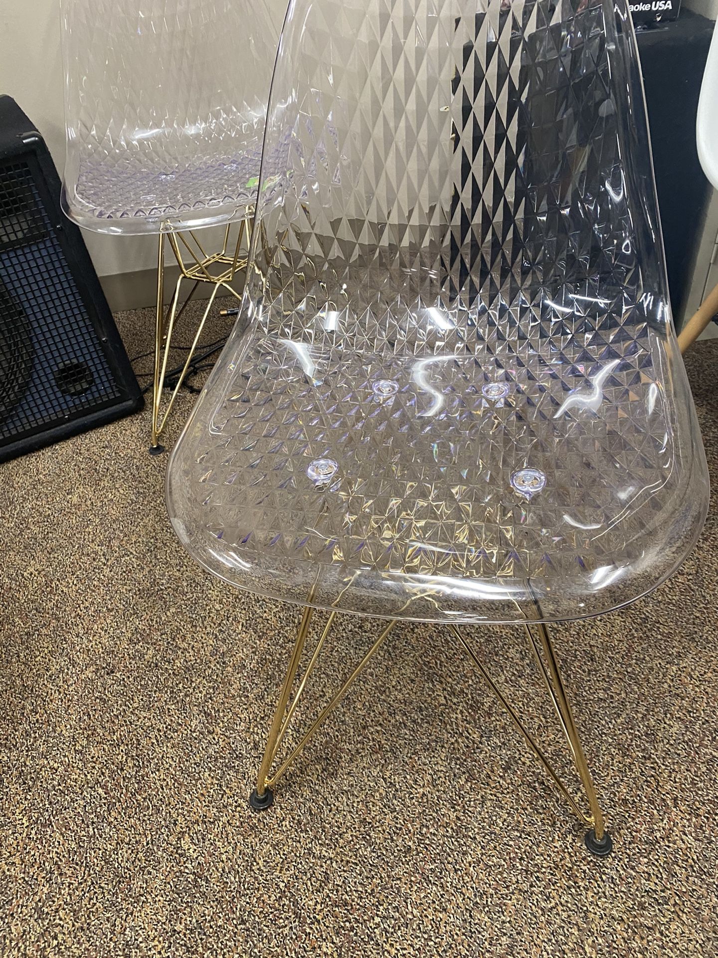 Clear Acrylic Chair With Gold Legs