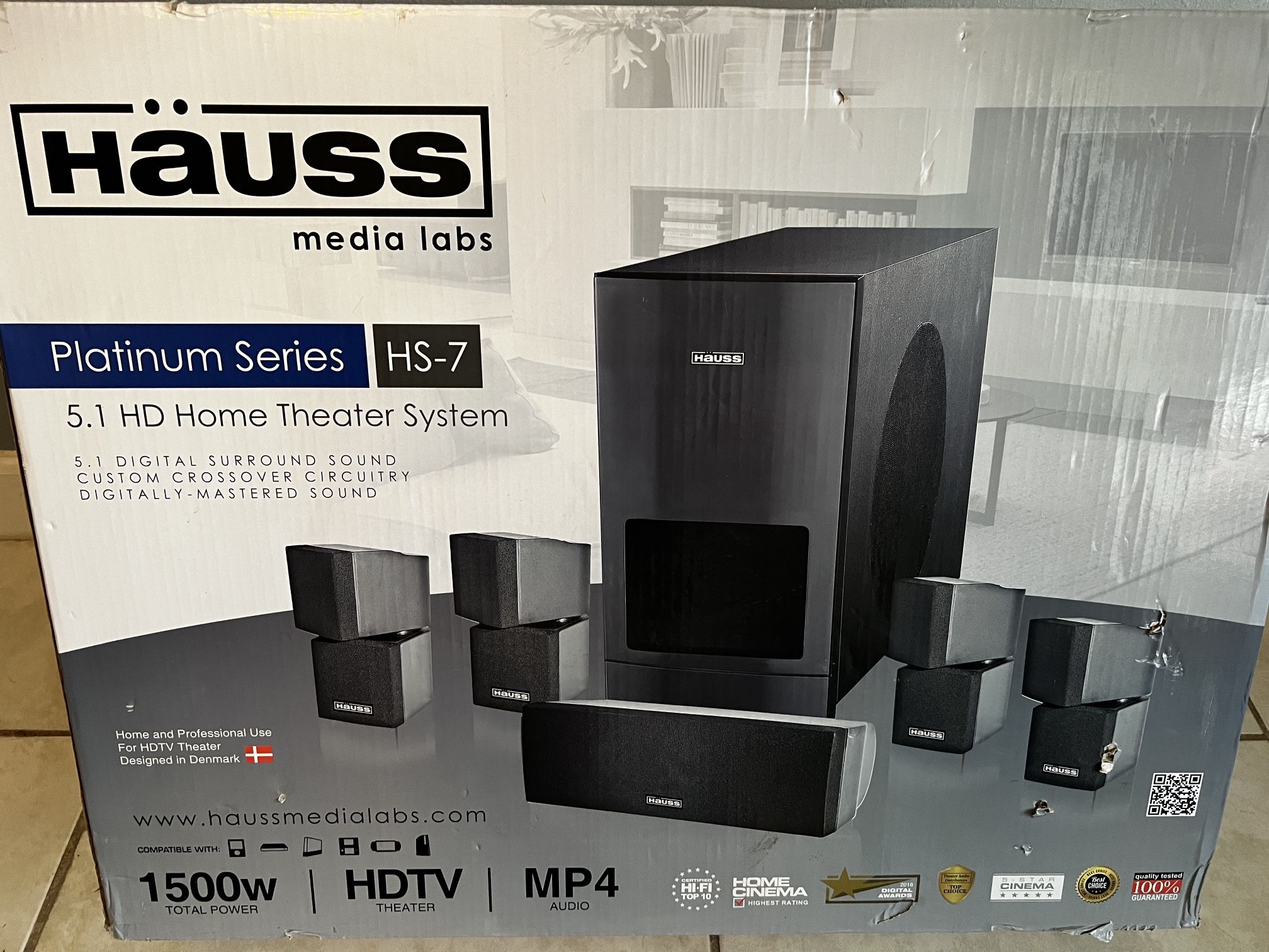 Hauss Media Labs Platinum Series HS-7 5.1 HD Home Theater System