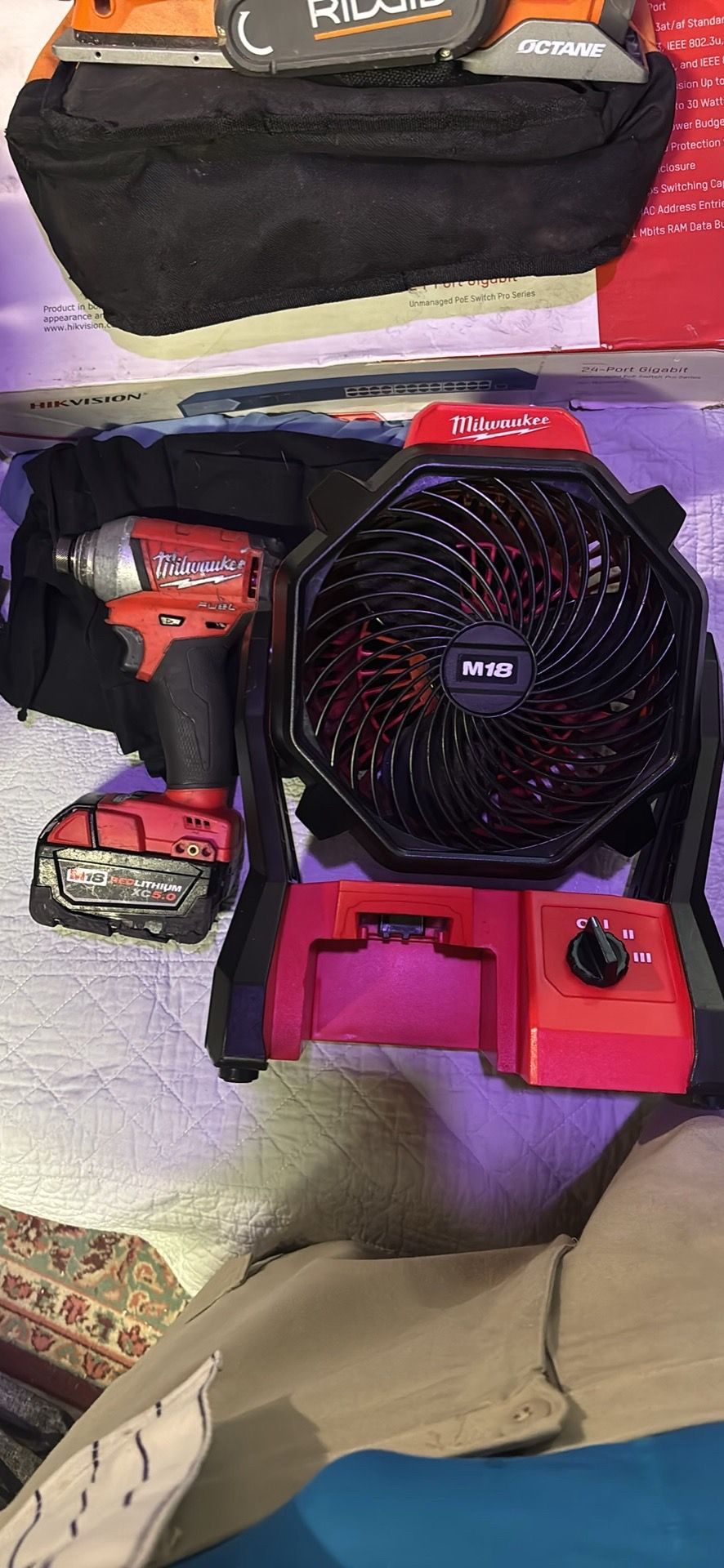Milwaukee fuel impact driver and fan