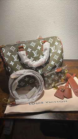 LV inspired p9 speedy 30 / olive color