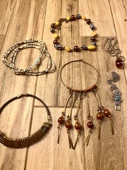 6pc Huge Tribal Jewelry Fall Season Bundle - Authentic Boho Statement Necklaces