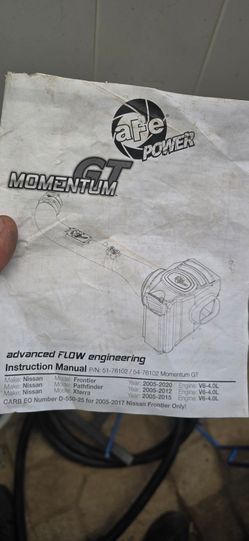 Intake for nissan 2005-2020 v6 4.0