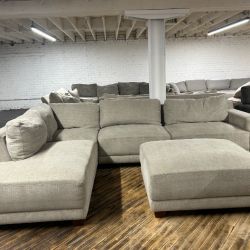 Delivery Available gray 2pc sectional couch w ottoman