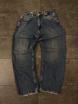 Zara Streetwear Blue Dirt Washed Jeans 