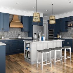 Blue Shaker Cabinets