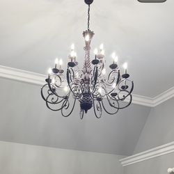 Large Rustic Wrought Iron Chandelier – Tuscan / Spanish Style – Statement Piece