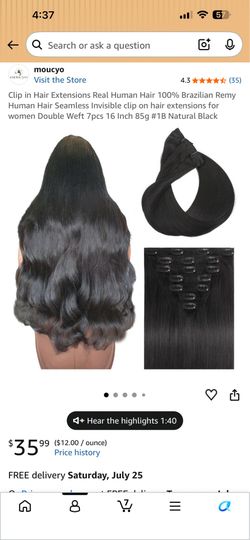 16in Clip in Hair Extensions