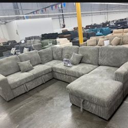 XL Sectional, Sectional Sofa With Pull-out Bed & Storage Grey Or Dark Grey