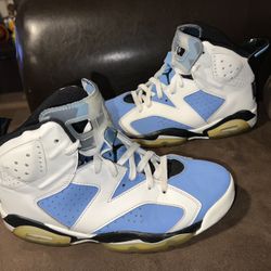 Nike Air Jordan Retro 6 UNC White University Blue Black size 8.5