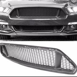 For 15-17 Ford Mustang Ikon Style Front Hood Upper Mesh Grille Grill - Black PP