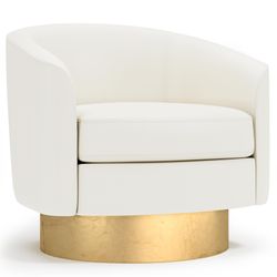 Camino White Swivel Chair Without Pillows