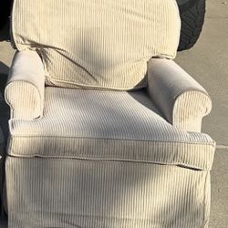 Free-Beige swivel recliner chair and footstool set with ridges