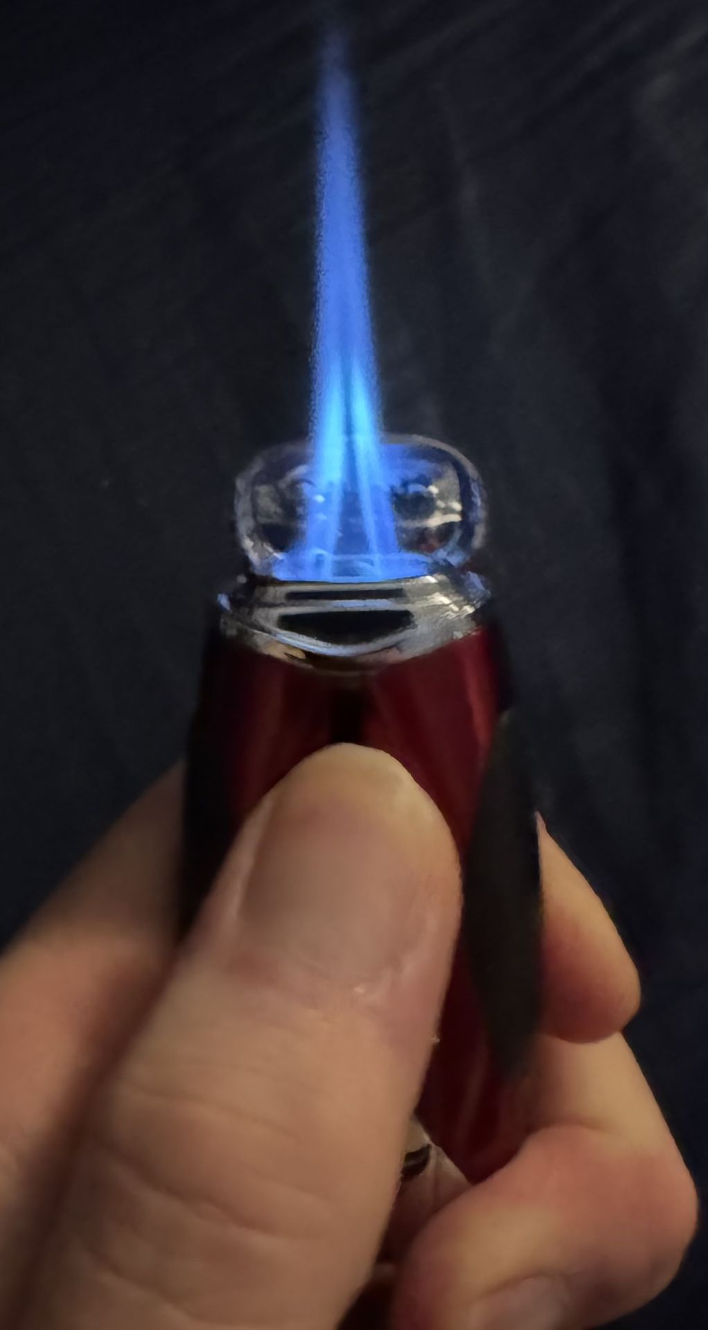 New Vintage Red/Silver Colibrí twin torch cigar lighter