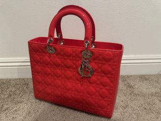 Dior Lady Red Patent Leather Bag