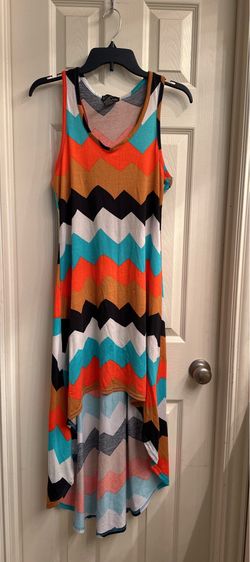 Chevron print midi dress