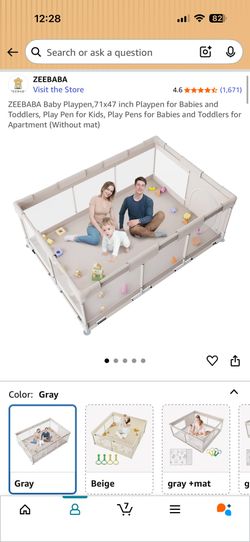 Zeebaba Play Pen 71x47 In