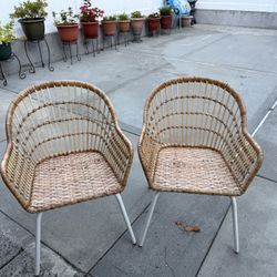 Chair With Armrest Rattan/white