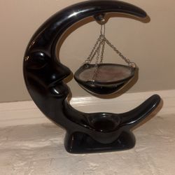 Black Crescent Moon Oil and Herb Burner & Diffuser