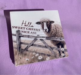 Funny Sheep Novelty Bathroom Sign Plaque