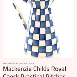 Mackenzie Childs Royal Check Practical Pitcher (Large)