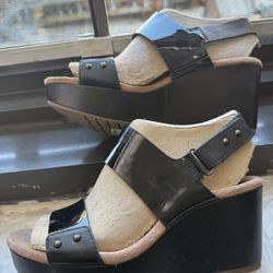 Clark’s  New Black Wedge Sandals