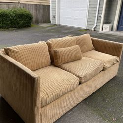 Golden Corduroy Sleeper Couch