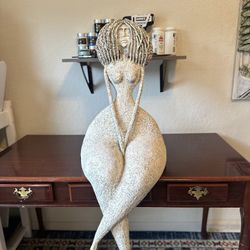 Handmade Afro Goddess Sculpture – Feminine Abstract Art