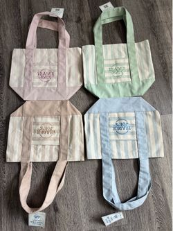 Trader Joe’s striped mini canvas tote bags