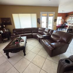 Brown Leather Couch 