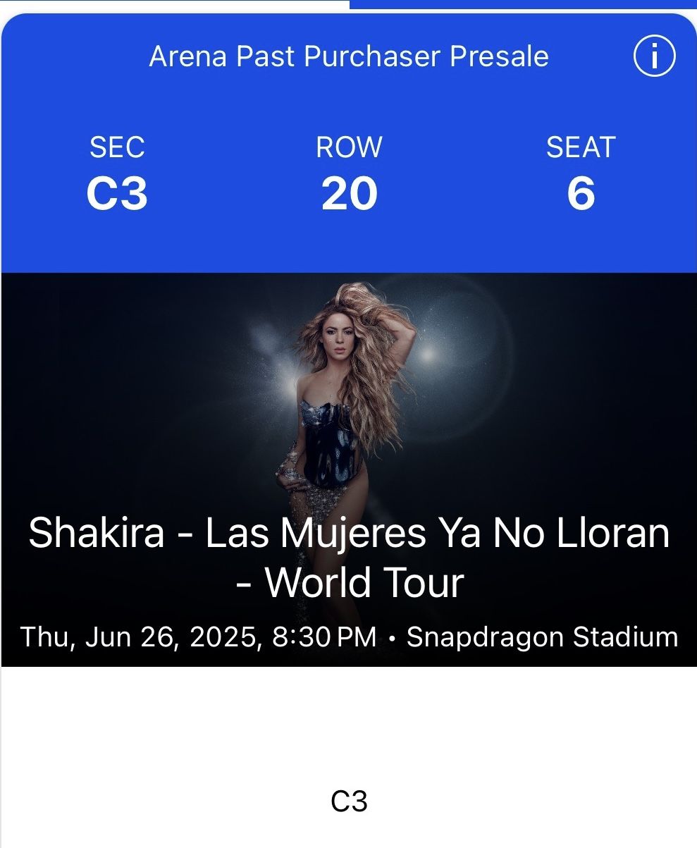 Shakira Ticket