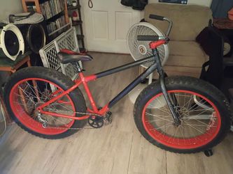 Red and black fat tire bike